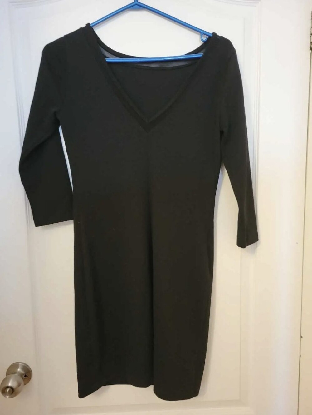 Armani Exchange Black V-Neck Long Sleeve Dress